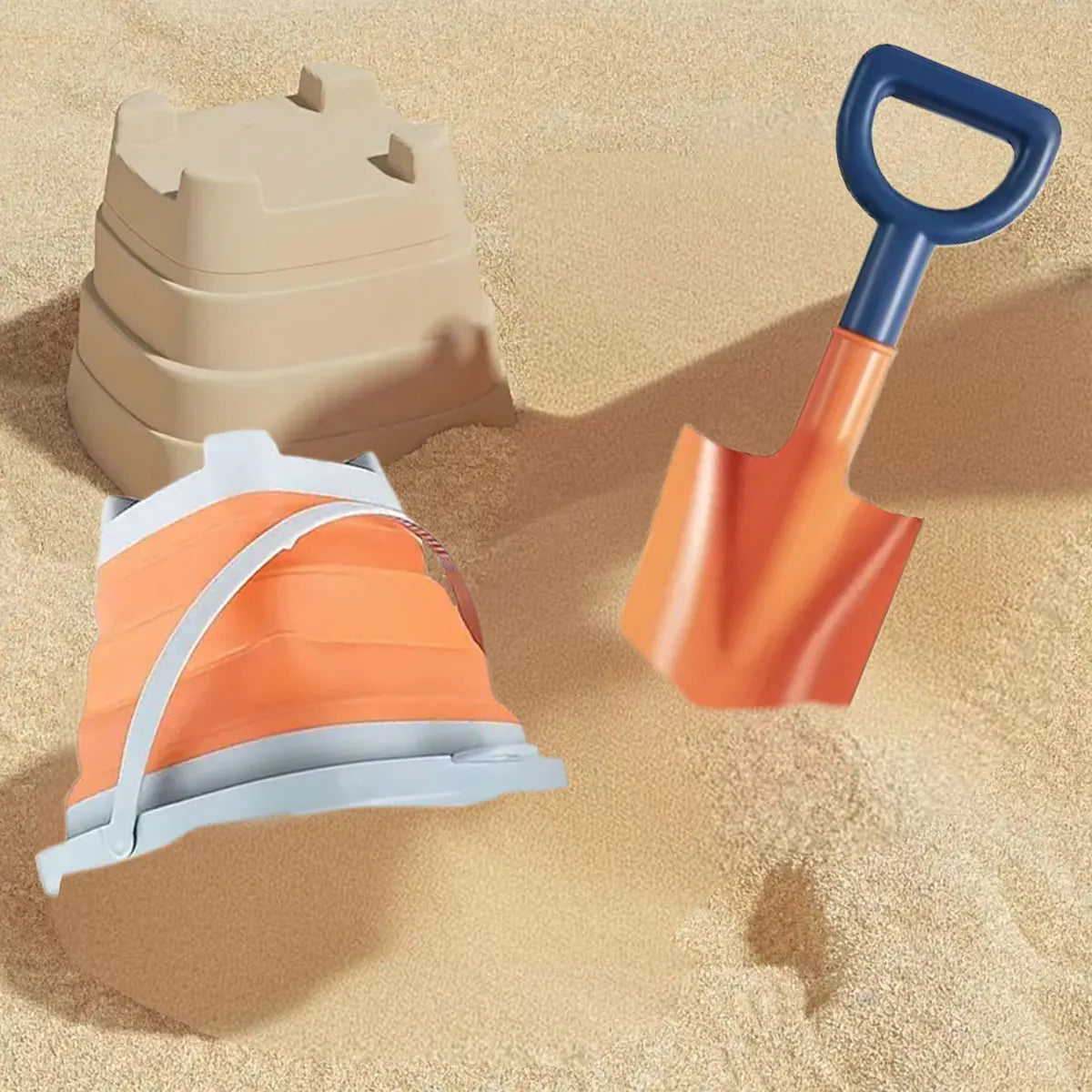 1/2PCS Children Beach Shovel or with Folding Bucket Kid Sand Pointed Toy Outdoor Play Water/Snow Game Summer Winter Gift