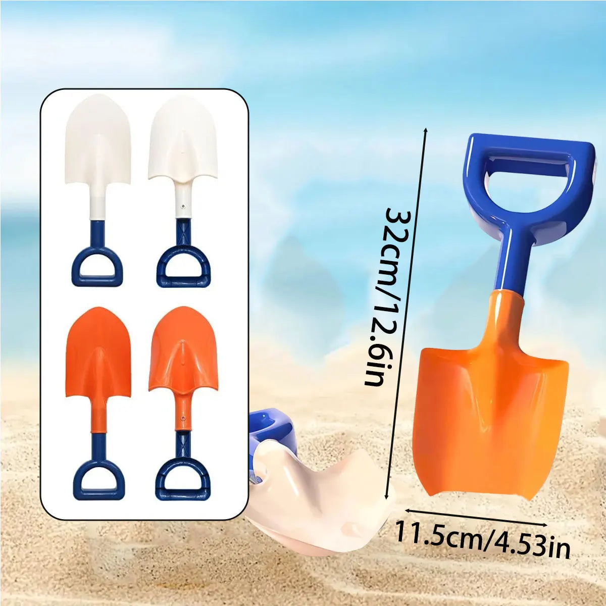 1/2PCS Children Beach Shovel or with Folding Bucket Kid Sand Pointed Toy Outdoor Play Water/Snow Game Summer Winter Gift