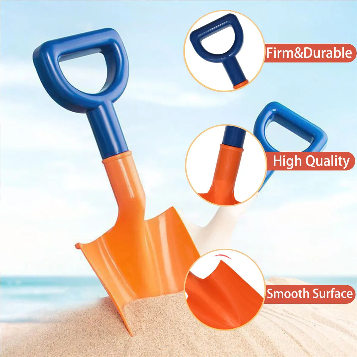 1/2PCS Children Beach Shovel or with Folding Bucket Kid Sand Pointed Toy Outdoor Play Water/Snow Game Summer Winter Gift